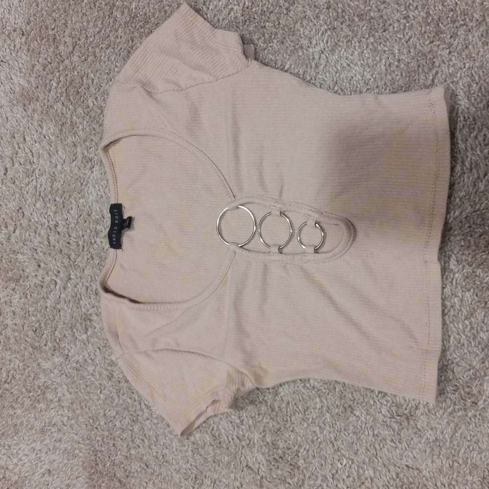 Beige Crop with Rings